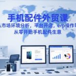 手机配件外贸课，从市场环境分析，平台开店，erp操作等，从零开始手机配件生意