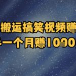 简单搬运搞笑视频挣美金，新手一个月入1k美金