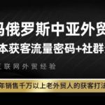 俄罗斯中亚外贸低成本获客流，告诉你年销售千万以上老外贸人的获客打法