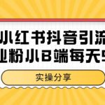 小红书抖音创业粉，小B端粉自热 日引99+的一个玩法【揭秘】