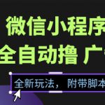 微信小程序全自动撸广告项目，彻底解决没流量的问题，新手一天8张+【揭秘】