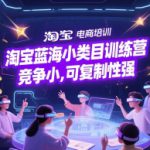 淘宝蓝海小类目训练营， 竞争小，可复制性强