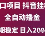 风口项目，六月最新玩法抖音无人挂G，全自动撸金，长期稳定 日入2k+【揭秘】