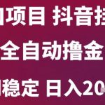 风口项目，六月最新玩法抖音无人挂G，全自动撸金，长期稳定 日入2k+【揭秘】