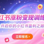 小红书涨粉变现训练营，开启你的小红书盈利之路