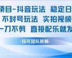 男粉项目抖音玩法稳定日收5张实拍视频一刀不剪直接配乐就发布不封号玩法