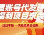 福利项目来袭，闲置账号代发挣钱，动动手指，一天也能搞三位数【揭秘】