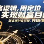 创富逻辑，用定位思维实现财富目标，想实现创收目标，先搞懂定位