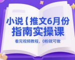 小说推文6月份指南实操课，看完视频教程，0粉就可做