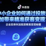 中小企业如何通过投放抖加带来精准获客变现？企业实体抖加投放精准变现秘籍