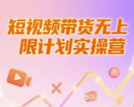短视频带货无上限计划实操营，新人短视频带货工具流养号破播文案运营篇课程