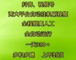 抖音视频号两大平台自动运行，全程脱离人工，自动获取收益，一天3张+，多机多挣，上不封顶【揭秘】