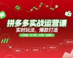 拼多多实战运营课，实时玩法，爆款打造，改销量，补大单，AB单，直播等（更新2025月）