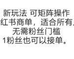 可矩阵操作，小红书商单新玩法，适合所有人，无需粉丝门槛，1粉丝也可以接单