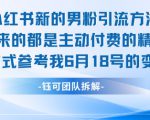小红书全新男粉引流实操方法，日引流100多精准男粉