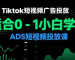 Tiktok短视频广告投放，适合0-1小白学习ADS短视频投放课