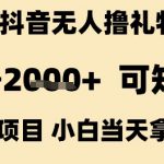 最新抖音无人撸礼物8.0，单号2k+，可矩阵风口项目，小白当天拿结果【揭秘】