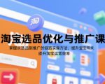 淘宝选品优化与推广课，掌握从选品到推广的全链路实操方法，提升淘宝运营效率