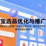 淘宝选品优化与推广课，掌握从选品到推广的全链路实操方法，提升淘宝运营效率