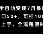 小说全自动变现7月玩法，单窗口50+，可挂100窗口，简单上手，全流程限时公布【揭秘】