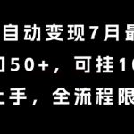 小说全自动变现7月玩法，单窗口50+，可挂100窗口，简单上手，全流程限时公布【揭秘】