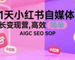 21天小红书自媒体成长变现营，高效 简单 AIGC SEO SOP