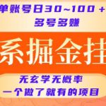 淘系掘金挂G项目，单账号日收益30~100+，多号多得，一个做了就有的项目【揭秘】