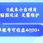 0成本小白项目，设计平台贴图玩法，无需维护，无需成本，单账号单月可产生收益4k+