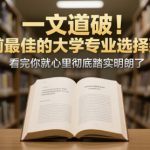 付费文章：一文道破！目前最佳的大学专业选择建议，看完你就心里彻底踏实明朗了