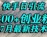 创业粉怎么打？快手精准引流创业粉，宝妈群体日进500+精准流量