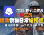 COZE(扣子)工作流一键生成爆款橘猫日常短视频，保姆级教程，零基础快速入门