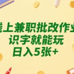 线上兼职批改作业，识字就能玩，日入5张+【揭秘】