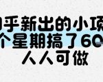 知乎新出的小项目，一个星期搞了6张，人人可做