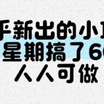 知乎新出的小项目，一个星期搞了6张，人人可做