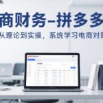 电商财务-拼多多对账，从理论到实操，系统学习电商对账