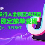 抖音发行人全新蓝海项目，懒人稳定放单变现,，日入1k+，手机操作【揭秘】