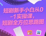 短剧新手小白从0-1实操课，短剧全方位思路图