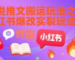 小说推文搬运玩法之小红书，小红书爆改实长炸裂玩法