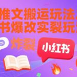 小说推文搬运玩法之小红书，小红书爆改实长炸裂玩法