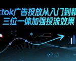 Tiktok广告投放从入门到精通，三位一体加强投流效果