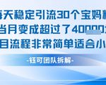 每天稳定引流30个人 当月变成超过了4个W项目流程非常简单适合小白