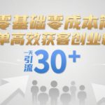 零基础零成本简单高效获客创业粉，一天引流30+