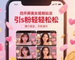 四开屏美女视频玩法，引s粉轻轻松松，暴力掘金，手机操作【揭秘】