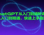 chatGPT从入门到进阶课程，从入门到精通，快速上手指南