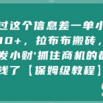 通过这个信息差一单小挣4张+，拉布布搬砖，闷声发小财抓住商机的都挣到钱了【保姆级教程】