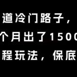 中老年赛道冷门路子，一单788，上个月出了1500单，全流程玩法，保底模式【揭秘】