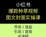 小红书爆款种草视频图文封面实操课，开店、选品、引流、变现全流程