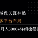 私域做天涯神贴 多平台布局 月入5k+详细流程拆解