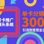 号卡推广源头系统，单卡分销收益3张+，引流到变现全流程拆解【揭秘】