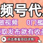 视频号代发，不用剪辑不用做视频，0门槛要求，领取发布就有收益，任务没有无上限，小白轻松上手【揭秘】